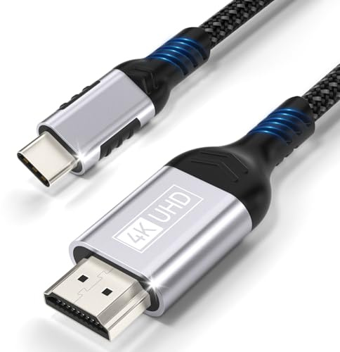 Cuszwee Câble USB C vers HDMI 4K 1.8M,Cable USB C vers HDMI UHD Adaptateur | Thunderbolt 3/4 Compatible avec i Phone 17 16 Pro Max/15 Pro,MacBook Pro/Air,iMac,iPad Pro/Air,Samsung Galaxy S24/S23 Ultra