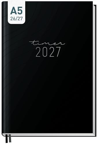 Häfft® Chäff-Timer Kalender 2026 2027 A5 Black Edition | 17 Monate Terminkalender von August 2026 bis Dez. 2027 mit Wochenplaner, schöner und robuster Buchkalender mit Hardcover