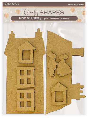 Stamperia - Crafty Shapes for Scrapbooks, Albums, Cards, Bullet Journals and More, Decorate with Papers and Paint, Perfect for Hobbies, Crafts, and Gifting (Family, House and Mice)