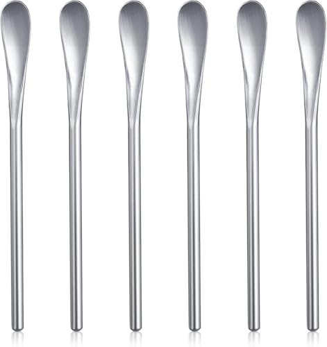 Buaak 6 Pcs Mini Coffee Spoon,5.1 inchs Silver Stainless Steel Small Espresso Spoons, Fun Little Scoops for Tea, Coffee, Honey, Salt, Spices