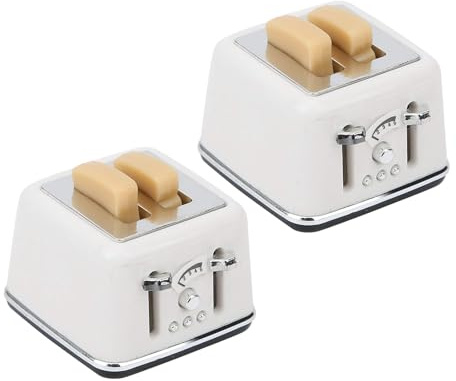 Uqezagpa Miniature Bread Toaster for 1/12 Doll House Display Furniture High Detail Simulation Kitchen Scene Setting Project Decors Parent Child Interaction Toy