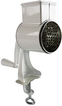 Blex Kartoffelreibe mit 1 Trommel, Grob, Schraubzwinge, Weiß, Silber, Edelstahl, Stahl