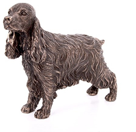 Skulptur Cocker Spaniel, klein, kaltgussbronze, 9 cm hoch