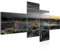 Runa Art Bild Modern Istanbul Türkei - Made in Germany - Wandbilder Stadt Skyline Schwarz 4 Teilig 603142b