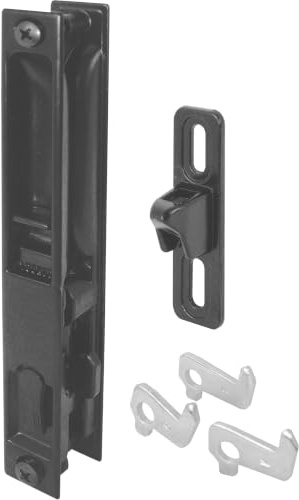 Prime-Line MP1043 Sliding Door Flush Handle, Black Diecast, 1 Set