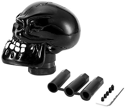 Suuonee Schaltknauf Hebel, Skeleton Schädel Kopf Auto Geändert Schaltknauf Stick Hebel Shifter Universal[Schwarz]