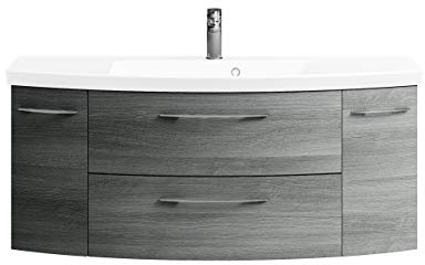 Pelipal Cassca Sprint Bad Möbel/Graphit Struktur quer NB, Waschtisch + Unterschrank 121 cm
