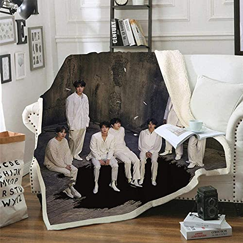 HYQDD Kuscheldecke Flanell Fleecedecke 3D BTS Karte Der Seele-130x150cm Wohndecke Sofadecke Couchdecke Bettüberwurf Flauschige Weiche& Warme Sofaüberwurf Büro Nickerchen Decke
