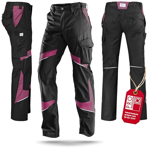 KÜBLER ACTIVIQ Damenhose mit ergonomischer Linienführung und Reflex-Elementen - Schwarz/Pink Gr. 54