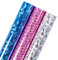 Holijolly Papier D'Emballage Holographique - Couleurs Arc-En-Ciel Rose/Bleu/Argent Avec Coeurs Pour La Saint-Valentin, Mariage, Anniversaire - 3 Rouleaux (43X305Cm Par Rouleau)