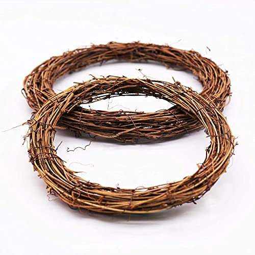 DIY Crafts Natural Grapevine Wreaths,URMAGIC 30/40cm Natural Grapevine Wreath Ring,Rattan Vine Branch Wreath Hoop,DIY Rattan Wreath Frame,Wedding Decors,Chirstmas Decoration (20cm)