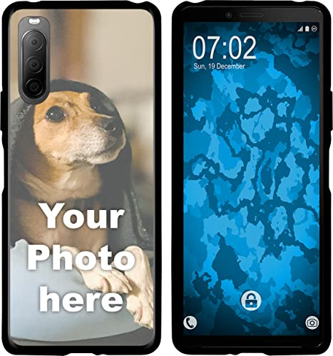 PhoneNatic personalisierte Handyhülle für Sony Xperia 10 II Custom Case Schwarz zum selbst gestalten mit eigenem Foto Bild Text individuell