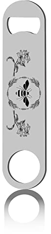 CREATCABIN Silver Funny Bottle Opener Bee Flowers Flat Speed Openers Stainless Steel Heavy Duty for Bar Pub Beer Bartenders Home Kitchen Christmas Valentine Birthday Gifts Easy to Use 7
