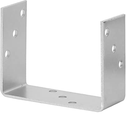 ADGO Sockel der Stange, Mastfuß 160 mm, Anschraubbar, U-förmig, Pfostenträger, Geschraubter Verschraubter Anker, Schrauben, Bodenbefestigungsanker, Mastbefestigungsanker, Stahl Verzinkt, Silber