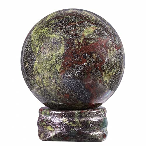 mookaitedecor Natürliche 40mm Drachenblut Kristallkugel mit Ständer, polierte Kristall Stein Wahrsagerkugel für Meditation Divination Fengshui Heimdekoration