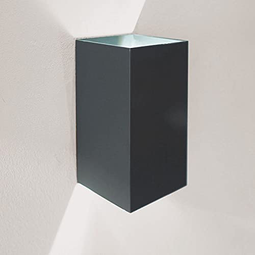 s.luce Ixa LED Außenlampe Wandleuchte IP44 Außenleuchte Effekt Wandlampe, Farbe Anthrazit, Rechteckig
