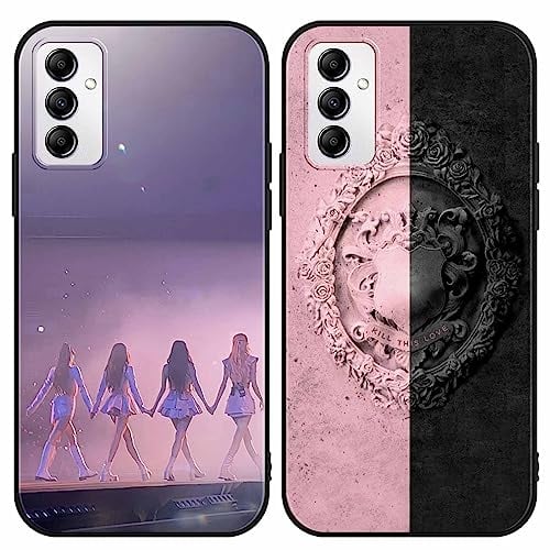 [2 Stück] Blackpink Handyhülle für Samsung Galaxy A14 5G Hülle 6.8, Kpop Muster Motiv Design with Schutzhülle Gemustert Kratzfest Stoßfest TPU für Blink für Samsung Galaxy A14 Hüllen,02
