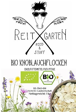 Reitgarten´s Bio Knoblauchflocken 1 kg Pferd Futter garantiert ohne Zusatzstoffe Knoblauch Pferdefutter