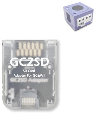 GC2SD Micro Storage Card Adapter, Game Console Card Reader Replacement for Wii GC (Transparent)
