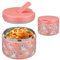 Pawtong 12oz Insulated Vacuum Food Jar with Buckle Lid Wide Mouth Soup Thermo for Hot Food Kids Leakproof Stainless Steel Lunch Container (Pink-Horse)