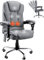 YODOLLA Bürostuhl 200kg Belastbarkeit, Massage Ergonomischer Chefsessel Schreibtischstuhl mit Wärmefunktion, Liegefunktion, Höhenverstellbar Office Chair, Grau