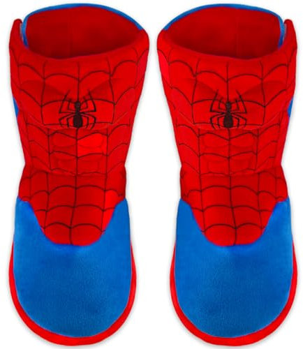 Dream Bridge Ragazzi Ragazze Pantofole per Bambini Scarpe da Casa spider ragno Caldo Peluche Stivaletti alla caviglia,Blu,32/33EU,Taglia XL