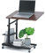 Nisorpa Höhenverstellbare Beistelltische, C-Form Laptoptisch, Couchtisch auf Rollen, Computertisch mit stauraum, Winkel verstellbar für Wohnzimmer Schlafzimmer Krankenhaus, 60x40x55cm, Schwarz
