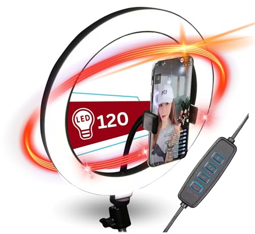 TronicXL Ringlicht 10 Zoll für Stativ I Ring Light mit Handyhalter ohne Tripod 1/4 Adapter für Kamerastativ I für YouTube Video Streaming Smartphone TikTok Live-Streaming Fotografie