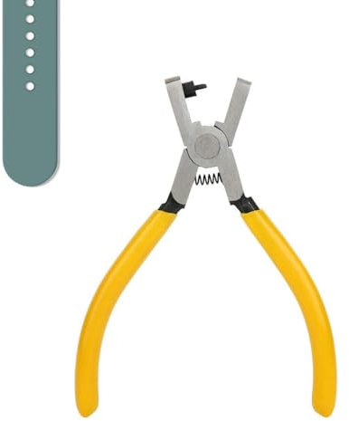 Kovcfon Watch Hole Punch Plier Yellow Diy Strap Hole Punching Plier for Leather Canvas Paper Household Leather Craft Tools