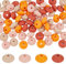 DICOSMETIC 80Pcs Lentil Silicone Loose Beads 4 Color Abacus Beads Bulk 11.5x7mm Saucer Loose Silicone Spacer Beads for Keychain Jewelry Making, Orange Series