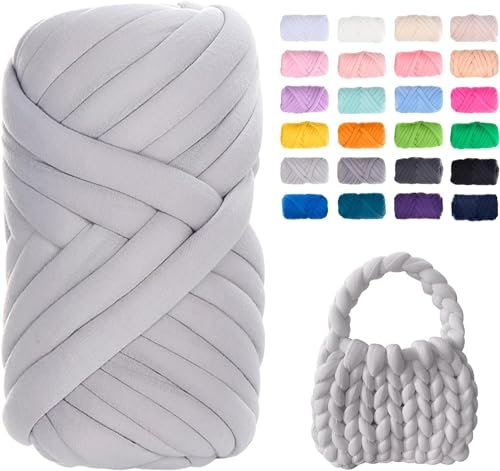 Filato Gigante 250g Cotone Grosso Tubolare a Mano Gomitolo di Filato Chunky Yarn per Borse Coperte Cestini Nidi di Animali Domestici Artigianato Fai-da-Te (Color : 12@, Size : 1 Roll(250g))