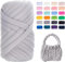 Filato Gigante 250g Cotone Grosso Tubolare a Mano Gomitolo di Filato Chunky Yarn per Borse Coperte Cestini Nidi di Animali Domestici Artigianato Fai-da-Te (Color : 12@, Size : 1 Roll(250g))