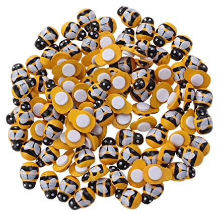 NUOBESTY Unvollendete Holzchips 100st Holzspäne Formen Unfertige Holzspäne Puzzle-Chips Aus Holz Ausschnitte Ornamente Bienenförmige Holzspäne Hölzern Patch Bambus Kinder Puzzle