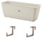 MELTOM Fioriera con supporto, effetto 3D, con sottovaso (grigio, XXL - 80 cm)