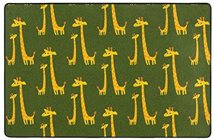 EVIUS Teppich für Wohnzimmer, Nachttisch, 3D-bedruckter Teppich, Cartoon-Giraffe, Dekor-Teppich, 90 x 150 cm, für Wohnzimmer, Schlafzimmer, Kinderzimmer, Kinderzimmer