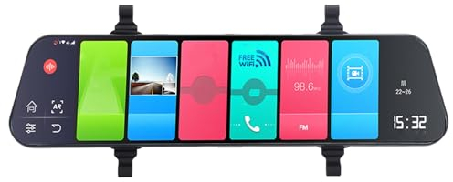 CCYLEZ 12-Zoll-Spiegel-Dashcam, 1080P FHD WiFi Rückfahrkamera mit Touchscreen, 120° Weitwinkel und G-Sensor für Autos und LKWs