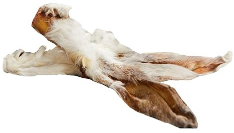 123 Treats Orecchie di Coniglio con Pelo tutto naturale Bocconcini da masticare per cani (1 Kg)