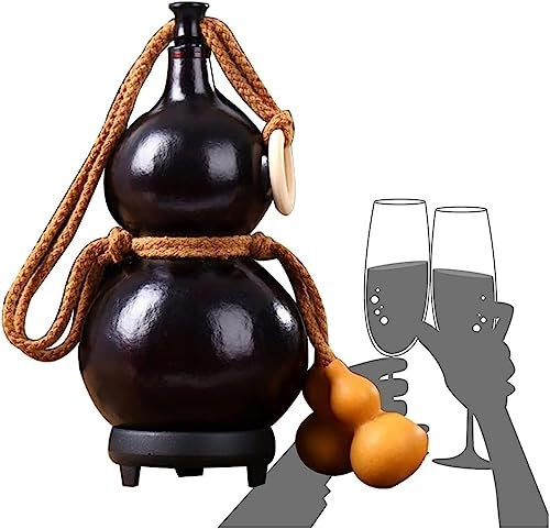Ornement de bouteille de gourde, cruche à eau, pot à vin en gourde, cruche en gourde naturelle avec bouchon en caoutchouc, bouteille d'eau de vin de grande capacité, facile à nettoyer, bouteille vide