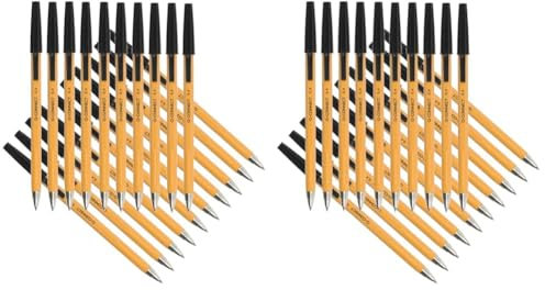 Q-Connect Kugelschreiber, feine Spitze, Schwarz - 20 Stück (Packung mit 2)