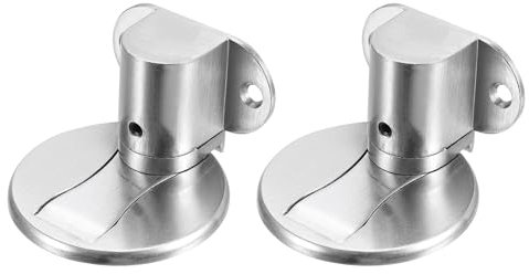 PATIKIL Tope de Puerta Magnéo Invisible, Juego de 2 Tope de Puerta Ajustable sin Taladrar para Montaje en el Suelo con Adhesivo y Tornillos para Casa Oficina Dormitorio, Color Plata