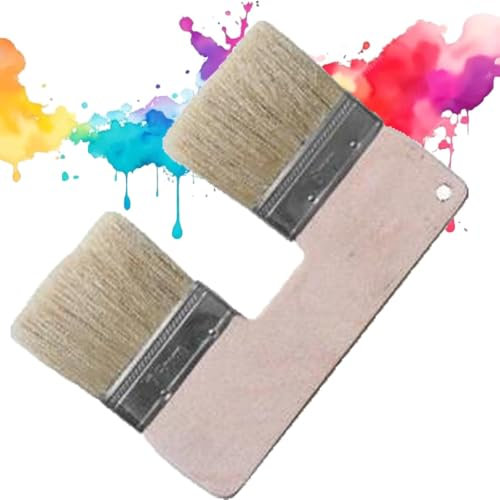 Double Paint Brush, 3-Inch Double Head Painting Brush, U Shaped Double Head Paint Brush, Art Wall Painting Tools Bristle, Bristle Art Flat Texture Brush, for Acrylic Painting (1 PCS)