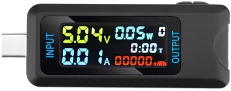 Fastsaw Tester di Tipo-C digitale multifunzionale DC 4,5-36 V 0-8 A Misuratore di tensione di corrente Tester di capacità di potenza Supporta più protocolli di ricarica rapida