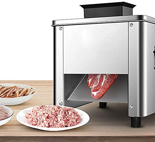 DLAZUM Cortadora eléctrica Comercial, picadora y trituradora de Carne, cortadora doméstica pequeña Totalmente automática de Acero Inoxidable de Alta Potencia, 5 Pulgadas (20 Pulgadas)