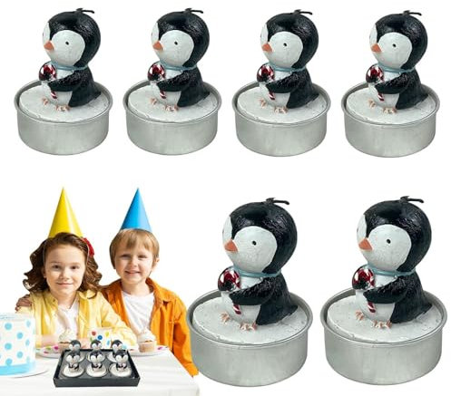 Hochzeitsdekoration, niedliche Pinguin-Kerzen, kleine Teekerzen, lebendige