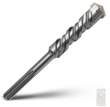 1-3/8 x 10 inch SDS Max Rotary Hammer Drill Bit, 35x260mm Carbide Tip Masonry Drill Bit,Concrete Drill Bit for Masonry, Brick, Stone, Concrete (Length :260mm / 10 inch, 35mm (1-3/8 in) Diameter)