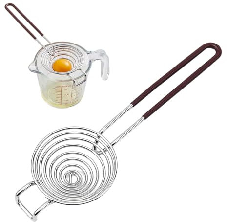 Egg Separator Tool, Long Handle with Stainless Steel Design, Durable Egg Yolk Separator for Home Kitchens, Pastry Shops, Bakeries, and Dessert Shops, Easy-to-Use Separators for Separating Eggs