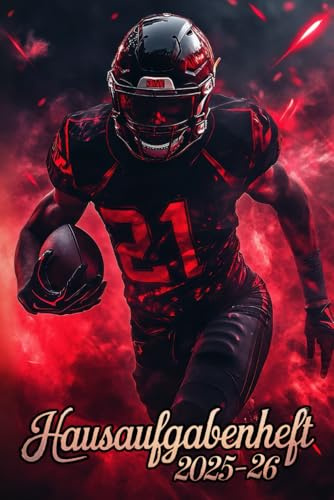 Hausaufgabenheft 2025 2026: American Football | Schülerkalender von Montag bis Freitag | Terminplanung | Schulkalender und das alles in einem | A5 | 117 Seiten | für Jungen und Mädchen.
