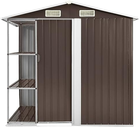 Gartenschuppen aus verzinktem Eisen & Kunststoff, 205x130x183 cm, Gartenhaus mit Regal, robust & wetterfest, ideal für Gartengeräte