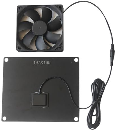 Générique Solar Exhaust Fan, 30 W Lüftung FanGreenhouse, 17,9 x 15,5 cm (7,76 x 6,5 Zoll) Quiet Odor, Luft, Wetterfeste Kühlung, für Wohnräume, Heizungskontrolle und Warehouse