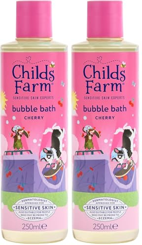 Childs Farm Kids Bubble Bath, Cherry | Gently Cleanses & Soothes | Suitable for Dry, Sensitive Skin, 250ml (Pack of 2)